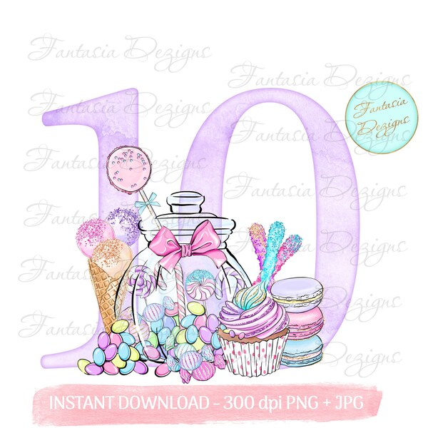 10th Birthday Clipart - Etsy