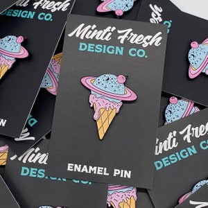 Ice Cream Enamel Pin / Planet Enamel Pin / Ice Cream Planet Enamel Pin / Enamel Pins / Button Pins / Ice Cream Cone