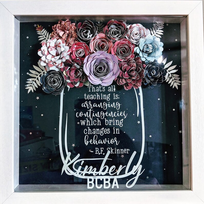 B.F. Skinner Floral Mason Jar Shadow Box Behavior Analysis Etsy