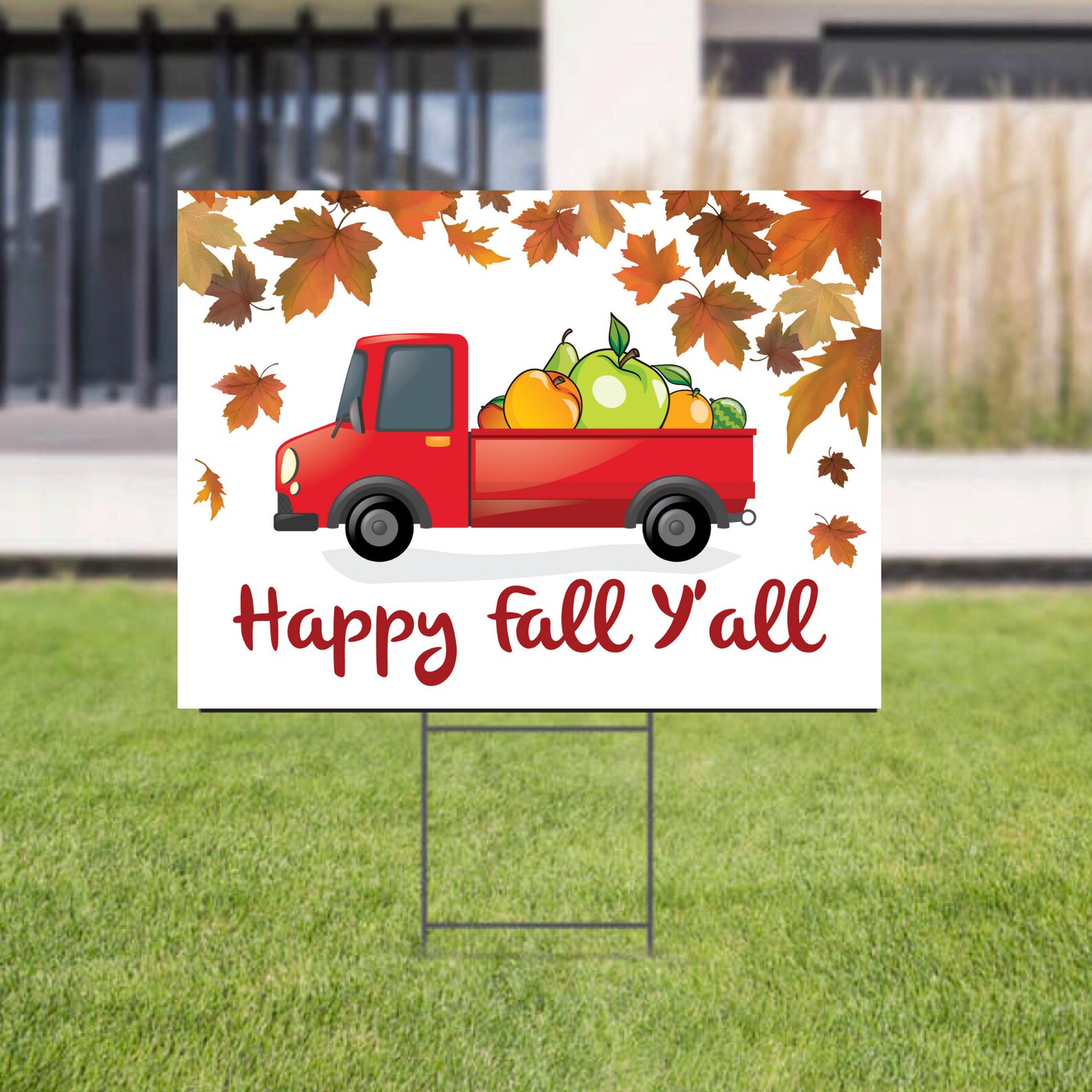 Happy Fall Y'all Yard Sign Fall Decor Pumpkin Harvest Etsy