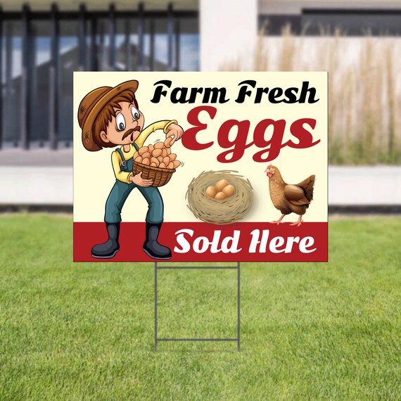Fresh Eggs for Sale Yard Sign Farmers Market Sign 24 X Etsy