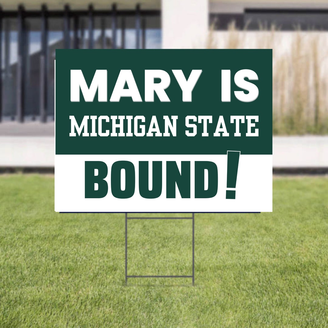 Michigan State Bound Sign Michigan State Spartans Personalized Senior ...