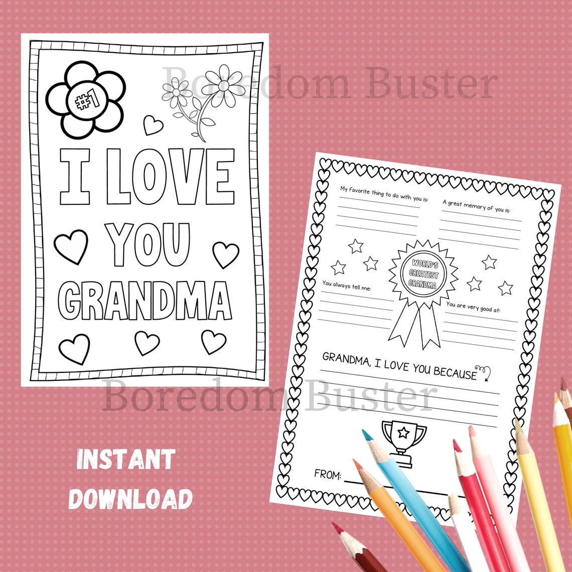 Mother's Day Printable Happy Birthday Grandma About My | Etsy