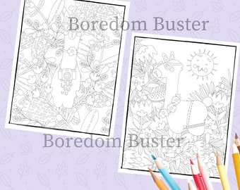 Funny Llama Coloring Pages | Exotic Zen Doodle Art (PDF Download)