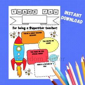 Teacher Appreciation Week Printable | Teacher Survey | Teach Printable | Teacher Thank You | Teacher Coloring Page | All About My Teacher v3