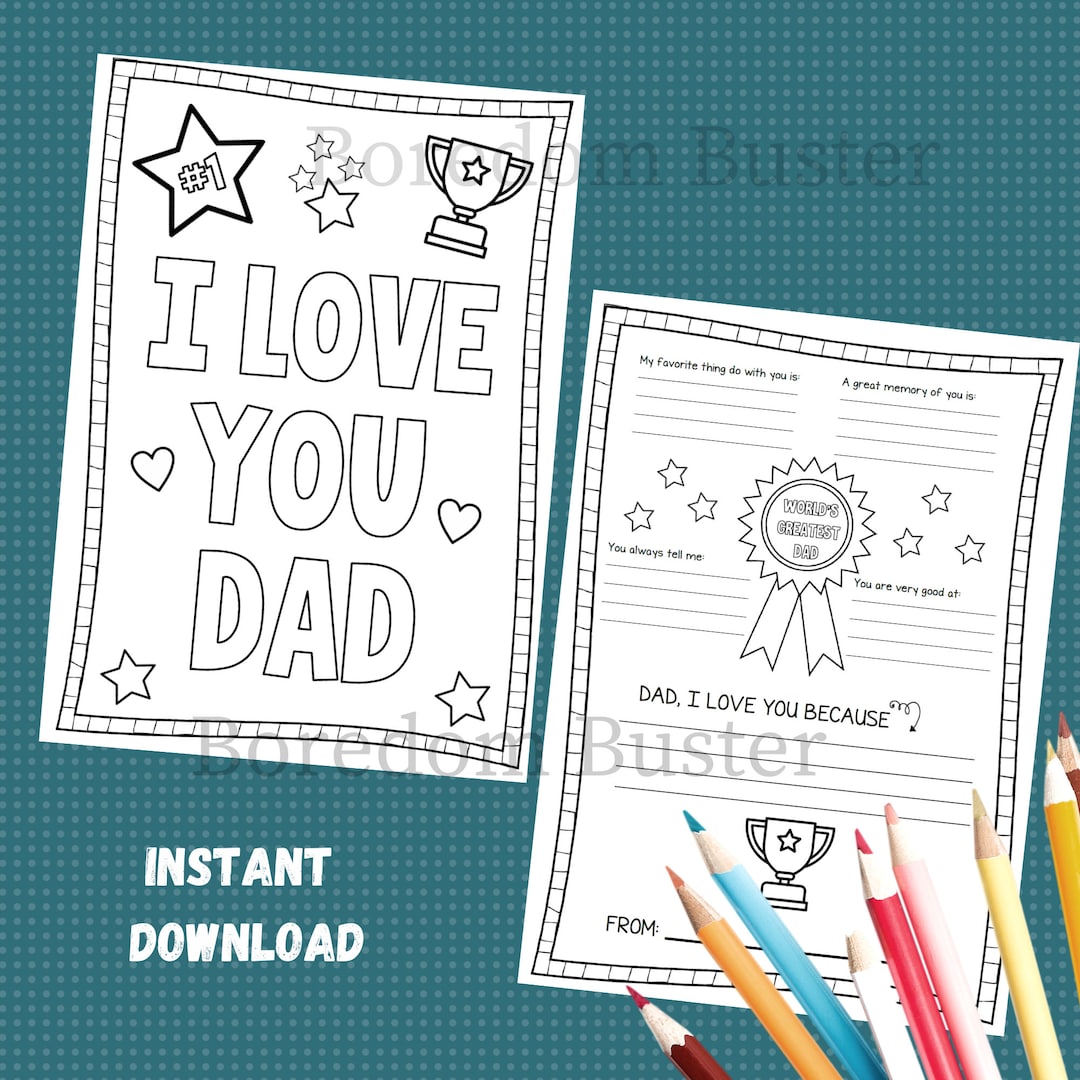 Father's Day Coloring Page: All About My Dad Questionnaire (PDF) - Etsy