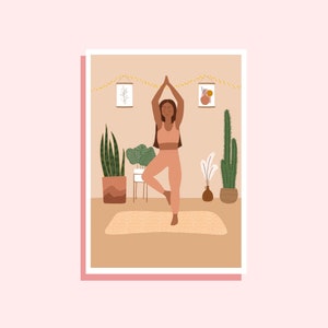 Yoga and House Plants Print #3, Digital Illustration Art, A5, A4