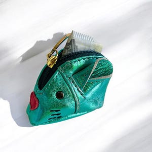 Portachiavi Cashmouse pelle smeraldo metallizzato