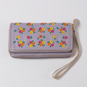 Cartera Doble cremallera piel Millefleur viola