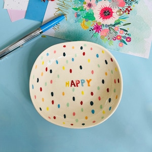 Keramisk tallrik S Happy Dots