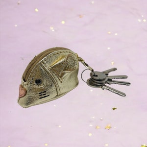 Portachiavi in pelle Cashmouse oro
