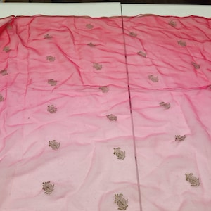 Vintage 1960s pink/red Glentex hand rolled made in Japan silk scarf.