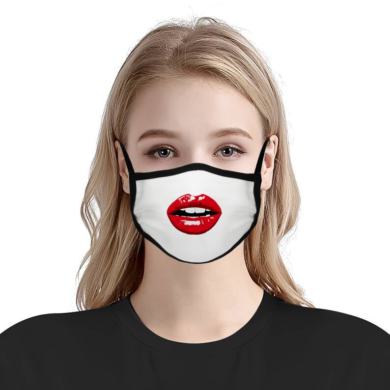 Face Mask Red Lips Face mask Masks & Prosthetics Masks | Etsy