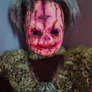 Creepy doll, Inferna, hand sculpted, horror doll