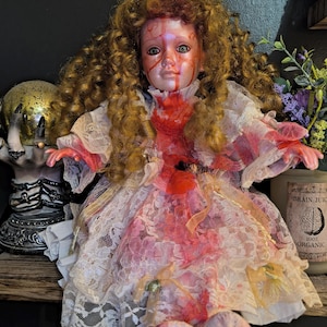 Creepy dolls, Mindy, painted doll, haunted dolls, goth dolls, collectable