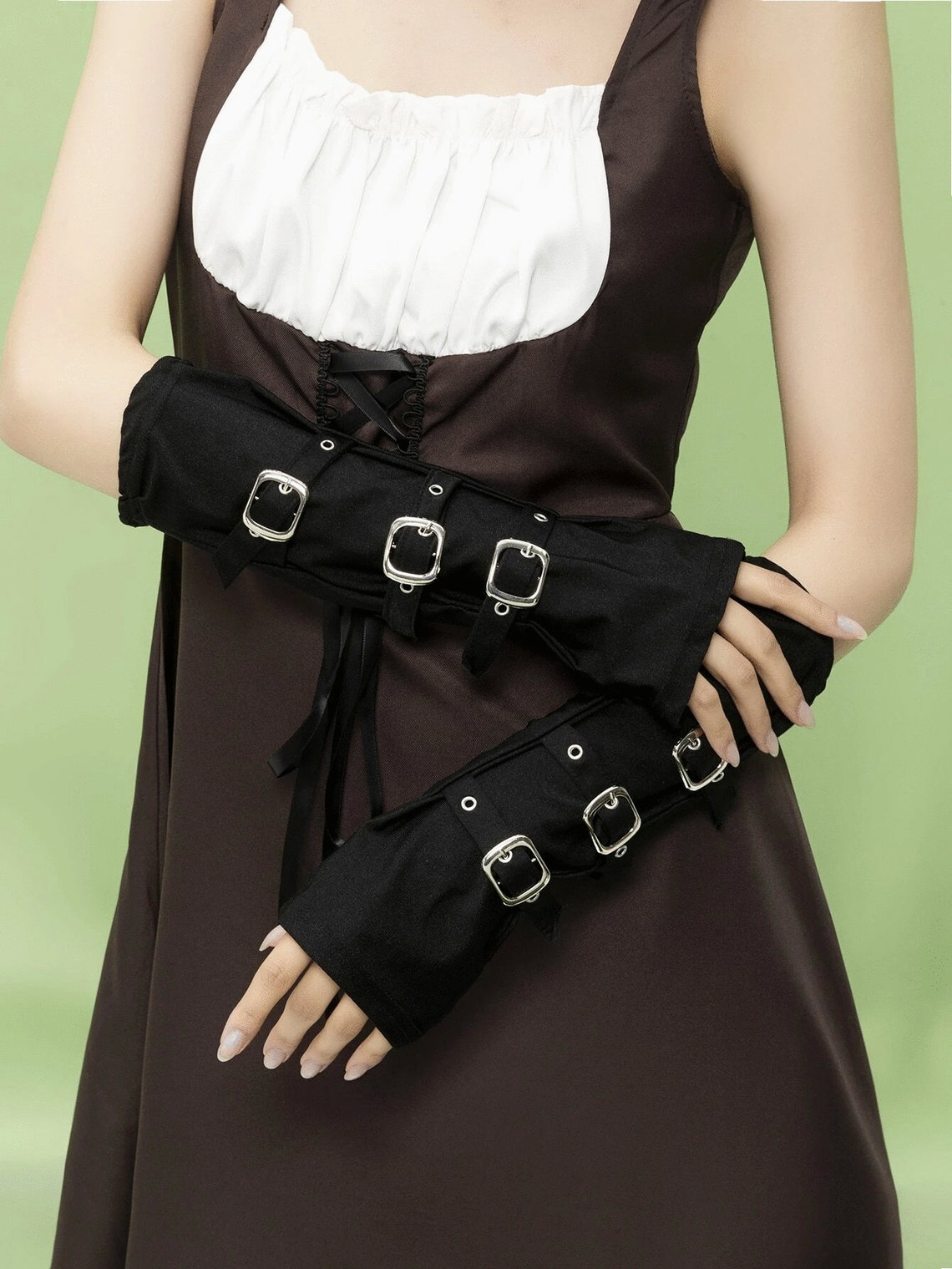 Emo Grunge Fingerless Glove Gothic Punk Rock Techwear Hand Etsy