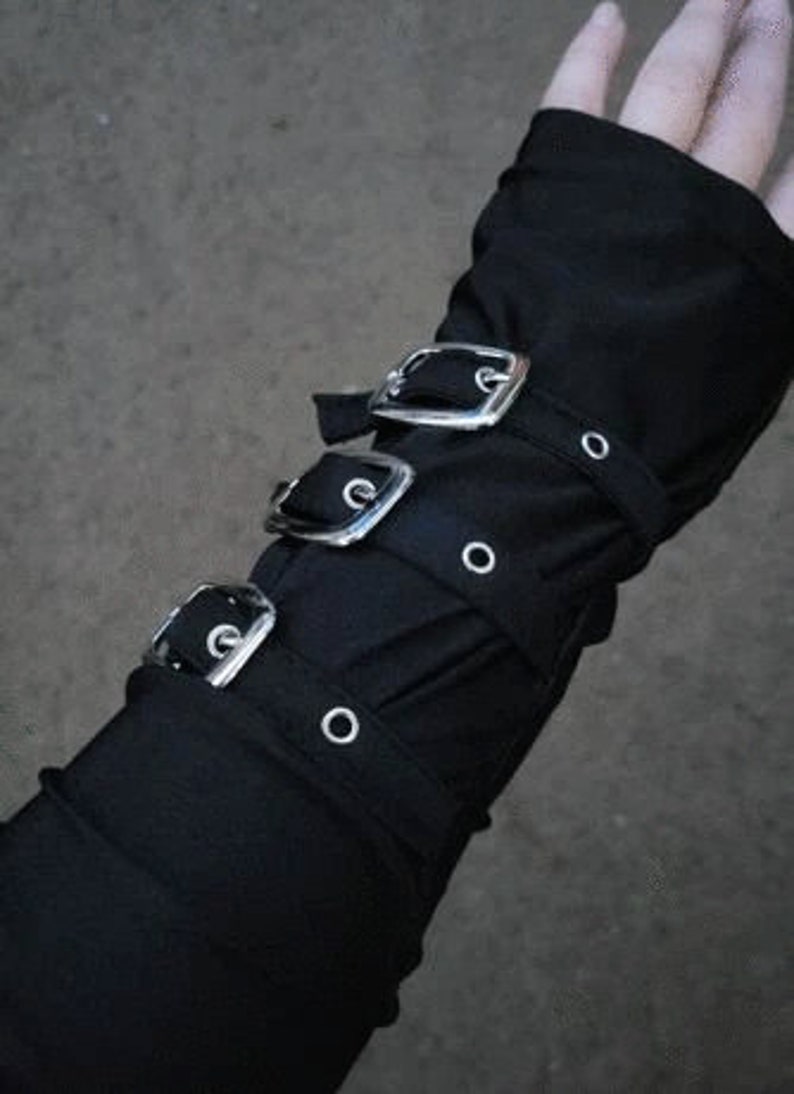 Emo Grunge Fingerless Glove Gothic Punk Rock Techwear Hand Etsy