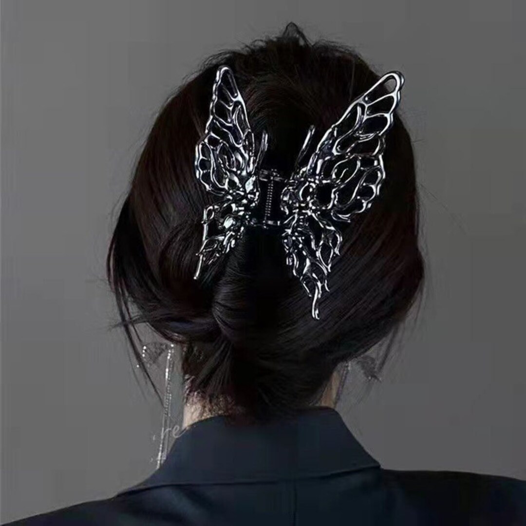 Butterfly Hair Clip  Gothic Punk Large Metal Pin Hair Claws - Etsy