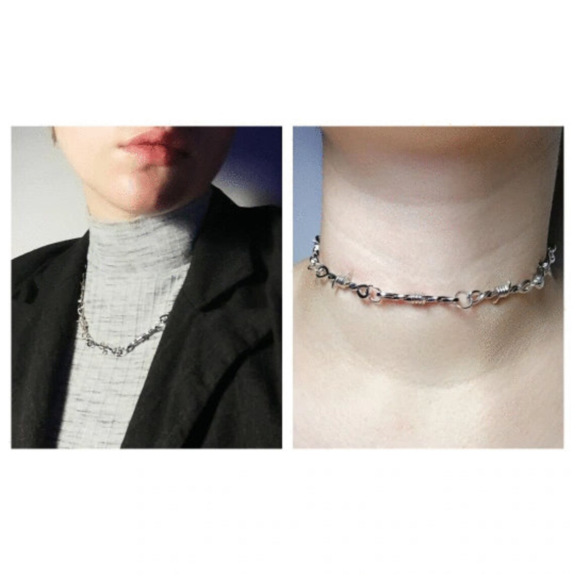 Barbed Wire Choker Barbed Wire Necklace Silver Barbed Wire Etsy