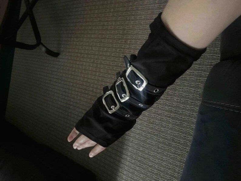 Emo Grunge Fingerless Glove Gothic Punk Rock Techwear Hand Etsy