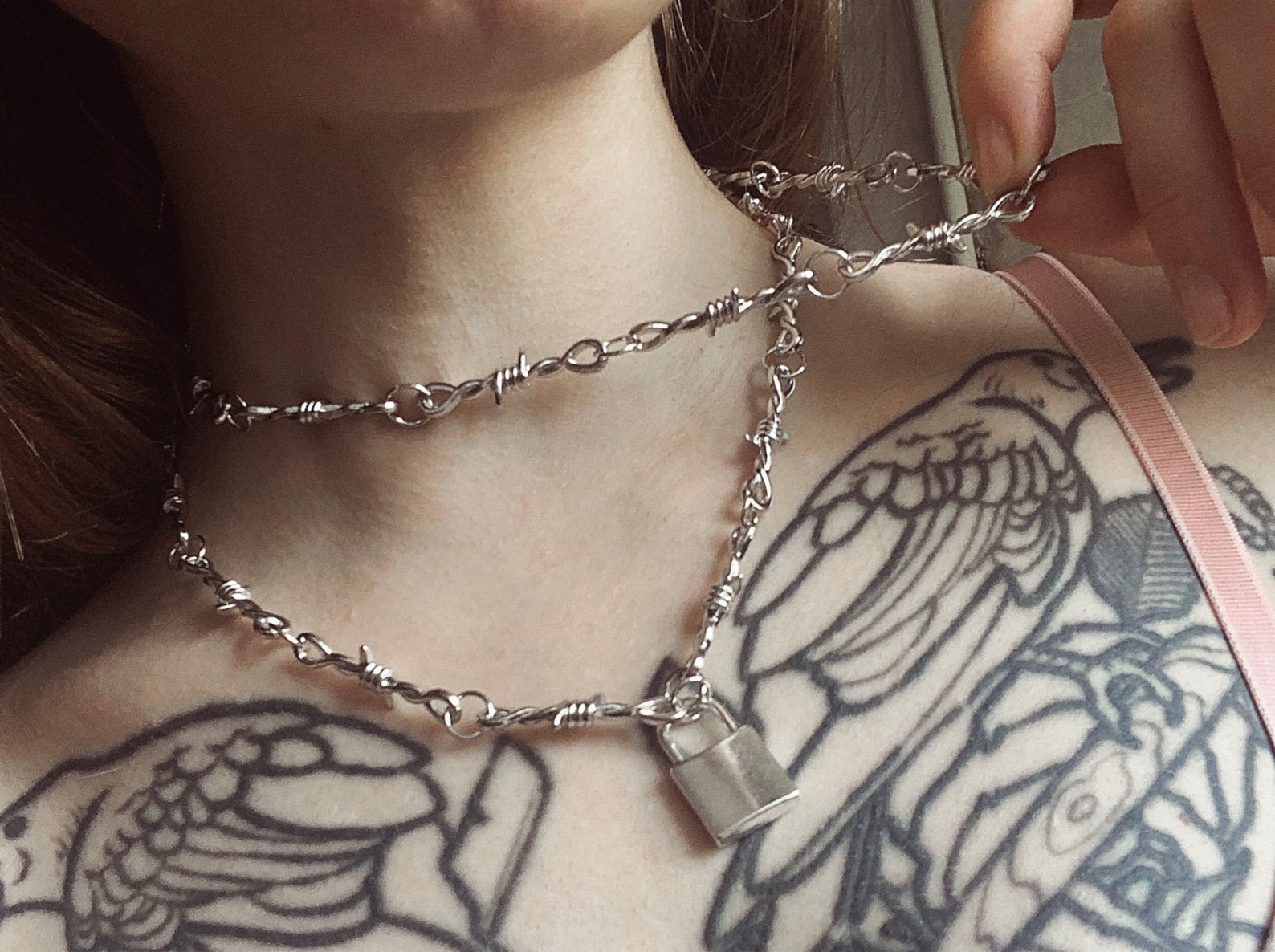 Barbed Wire Choker Barbed Wire Necklace Silver Barbed Wire Etsy