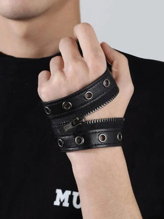 Bracelet Zipper Homme Gothique Punk Rock Techwear - Etsy France