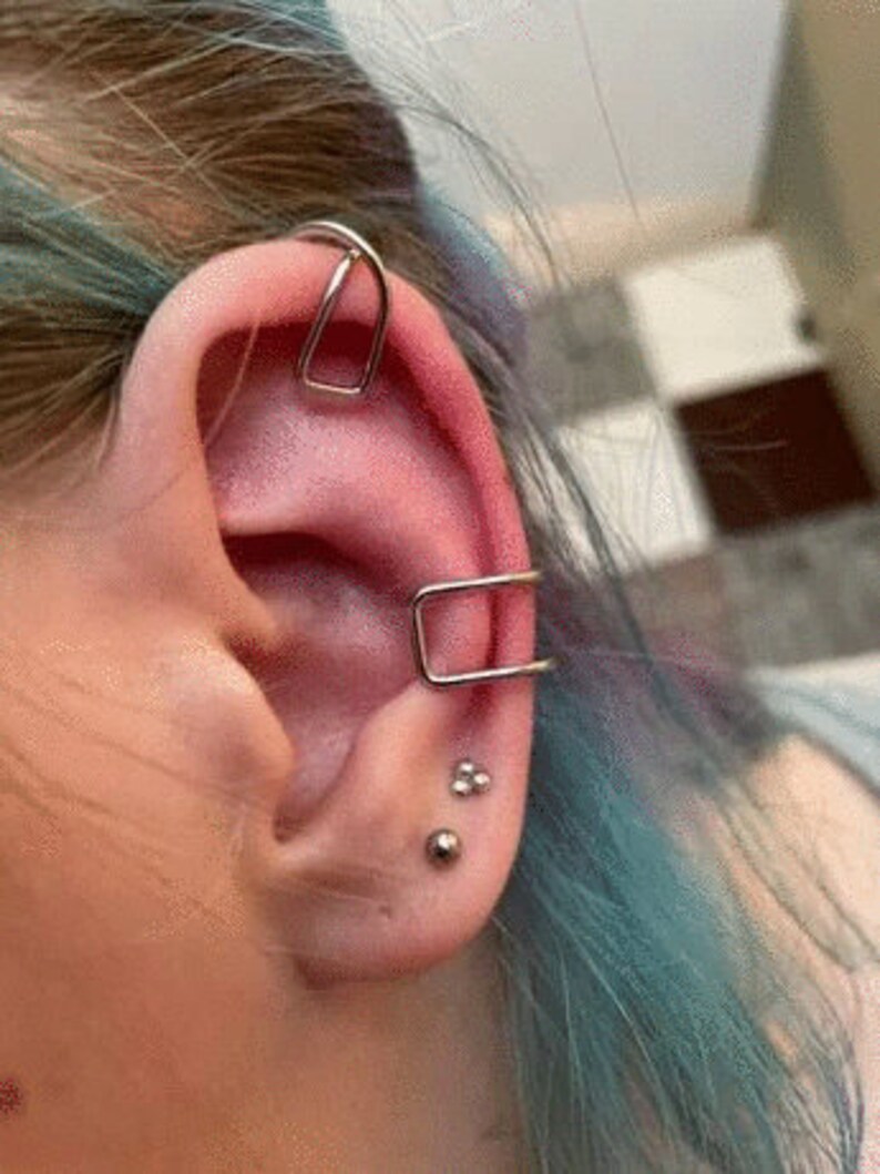 Punk Gothic Ear Cuffs Chains Piercing Non Piercing Etsy