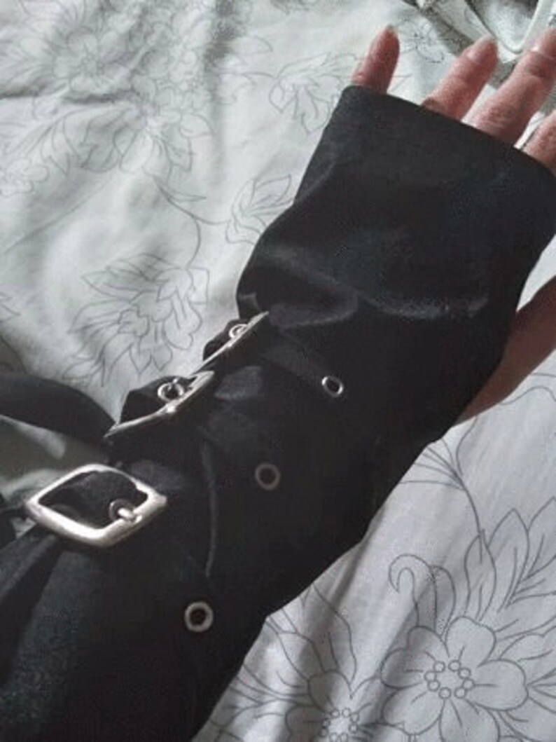 Emo Grunge Fingerless Glove Gothic Punk Rock Techwear Hand Etsy
