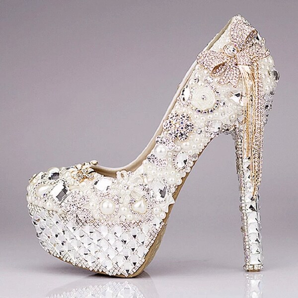 pearly white heels