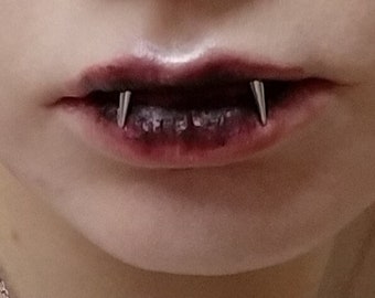 Vampire Septum Dracula Nail Piercing Tiger Tooth Fangs Nail Etsy