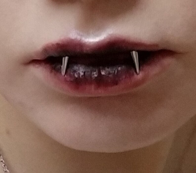 Vampire Septum Dracula Nail Piercing Tiger Tooth Fangs Nail Etsy