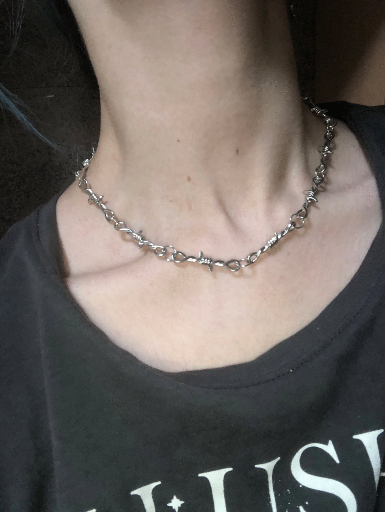 Barbed wire choker barbed wire necklace silver barbed wire Etsy
