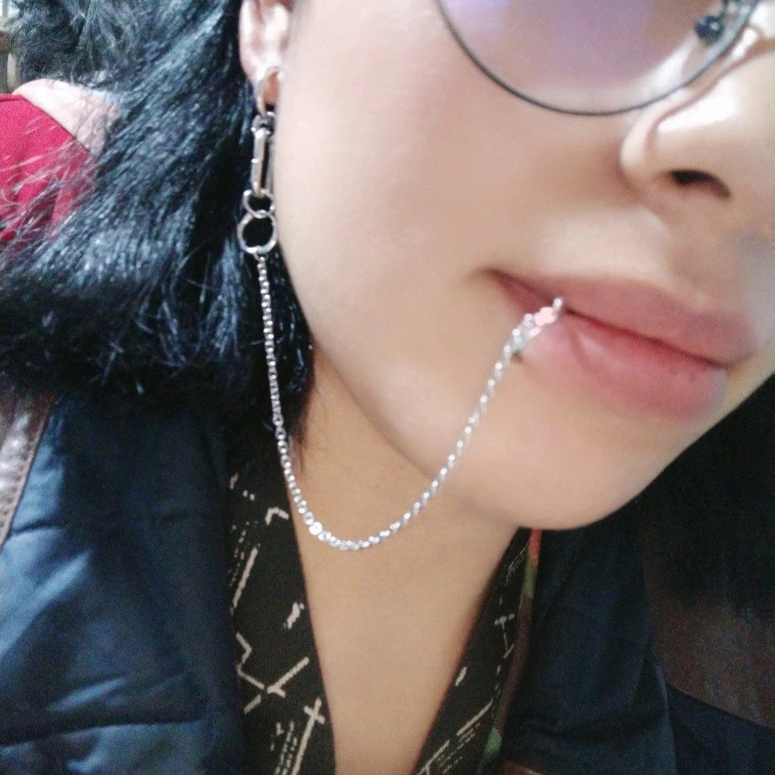 Miyamura Lip Ring And Earring Jewelry Anime Jewelry Punk Etsy 