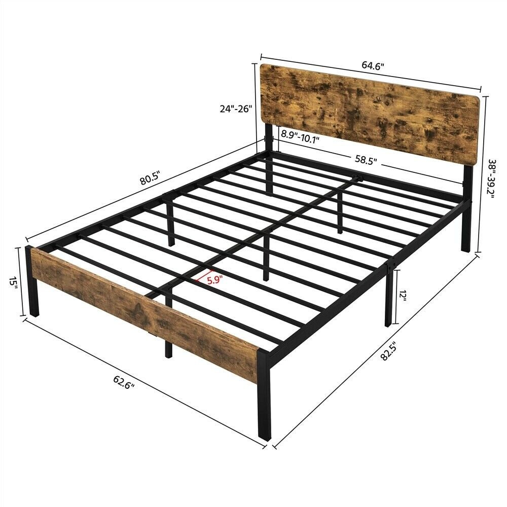 Queen Bedframe Bed Frame Queen Vintage Style Full or Queen Etsy