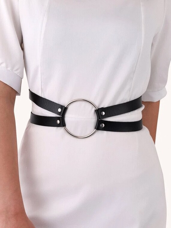 Black Leather Thick O Ring Belt Punk Belt Double Strap Etsy Black Leather Thick O Ring Belt Punk Belt Double Strap Etsy