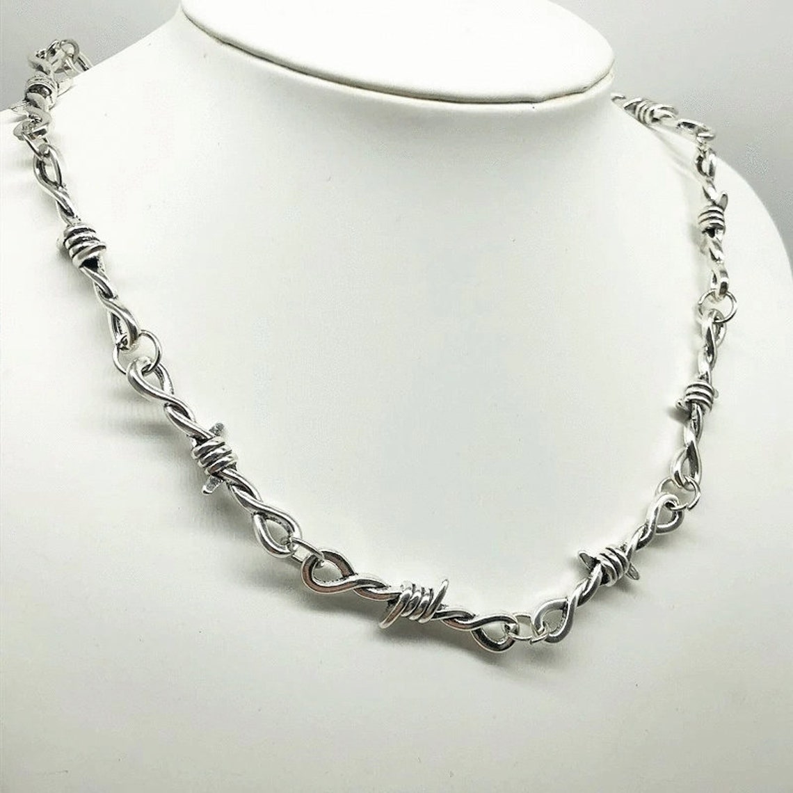Barbed Wire Choker Barbed Wire Necklace Silver Barbed Wire Etsy