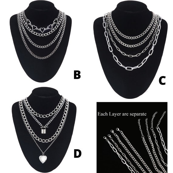 Chain Choker Necklace Punk Heavy Metal 