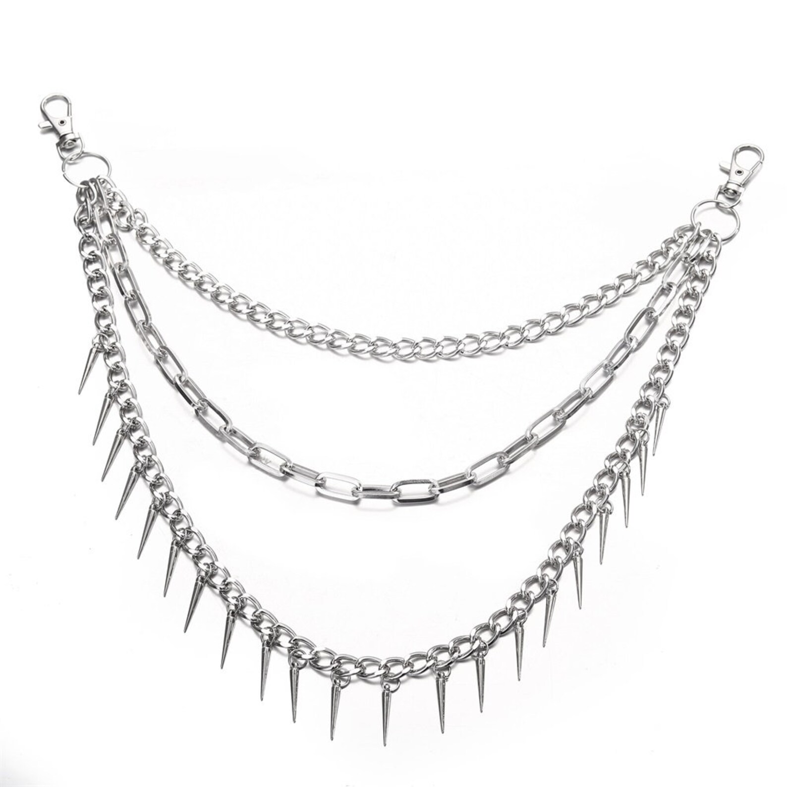 Punk Chain Belt Gothic Spike Rivet Anime Cosplay Emo Etsy