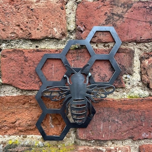 Honey The Bee - Steel Wall Art  Rusty Metal Bee  Save The Bees   Gift Set  Mothers Day
