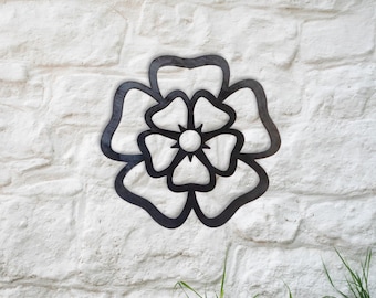 Cuadro de pared Rosa de Yorkshire de Acero: Decoración rústica para el hogar