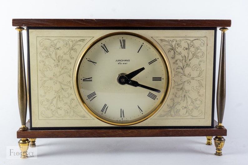 Junghans Clock Antiques Table Clock Vintage Art Etsy