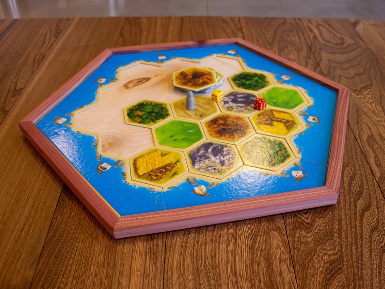 Wooden Catan Board Tray Handcrafted Cedar/Maple/Cherry/Birch image 3