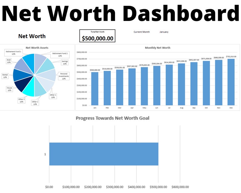 Net Worth Tracker Template Excel / Track My Net Worth / Net Worth Net Worth Tracker Template Excel / Track My Net Worth / Net Worth