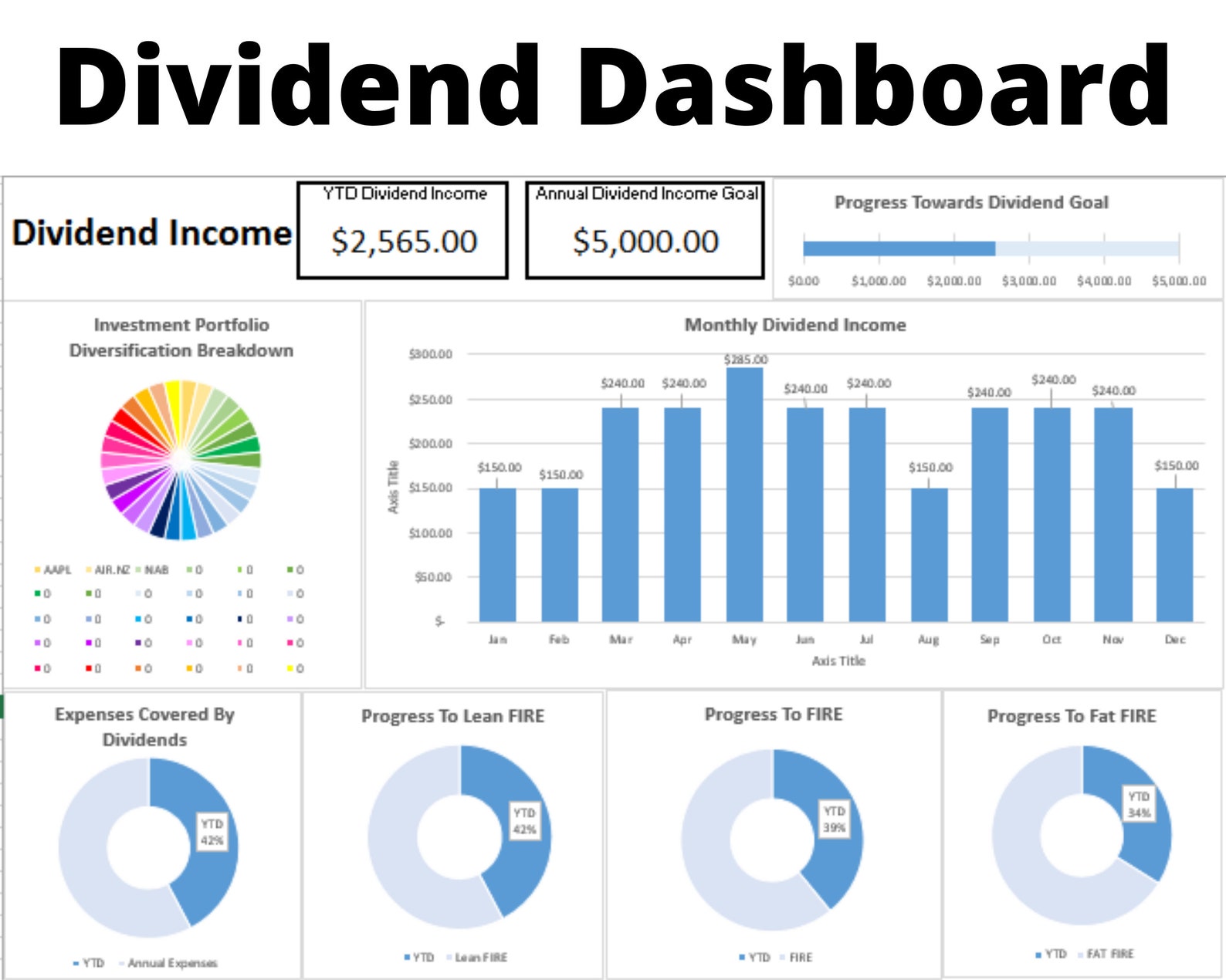Dividend Tracker / Track Your Dividends in Microsoft Excel / Dividend
