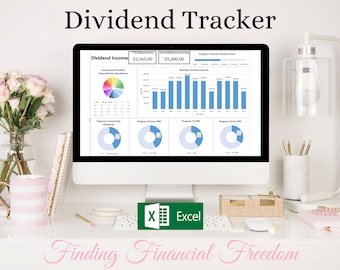 Dividendtracker / Volg uw dividenden in Microsoft Excel / Dividendinkomstencalculator / Grafiek uw dividenden / Excel-sjabloon digitaal