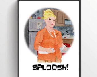 Archer - Pam Poovey SPLASH, Watercolor Digital Download, Printable Wall Art