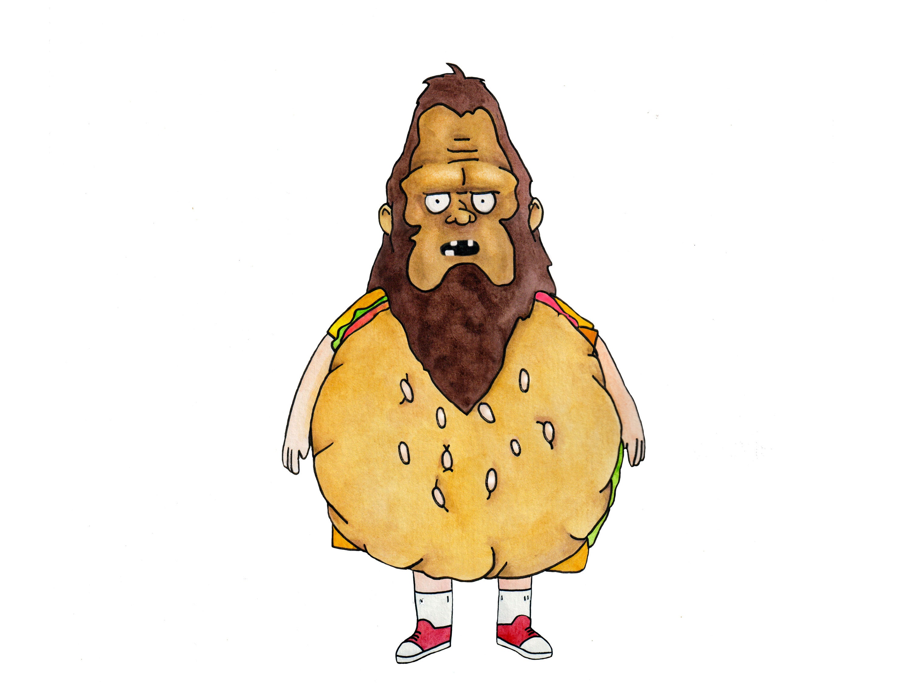 Beefsquatch Gene Belcher Bob's Burgers Watercolor Art Etsy Australia