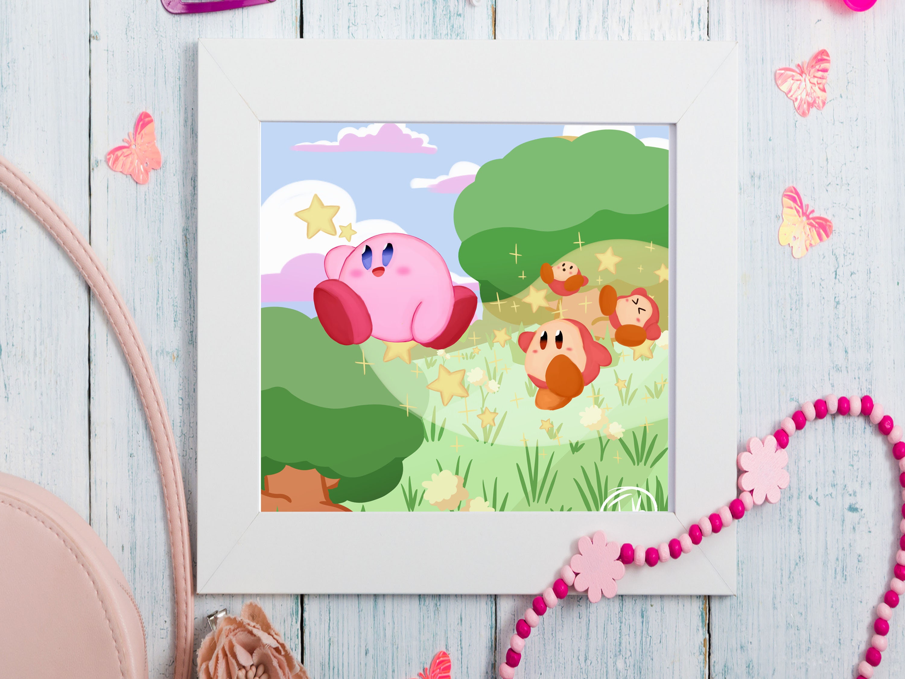 Kirby and Friends Art Print Poster -  Portugal