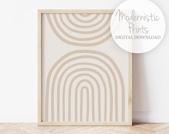 Minimalist Arches Print - PRINTABLE WALL ART - Digital Download, Mid Century Modern Poster