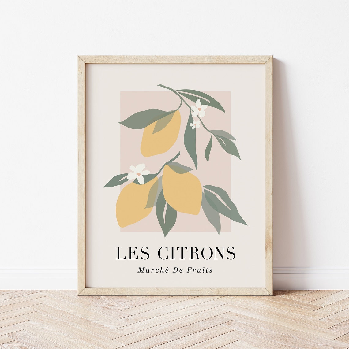 Les Citrons Print, PRINTABLE WALL ART, Fruit Illustration Digital ...